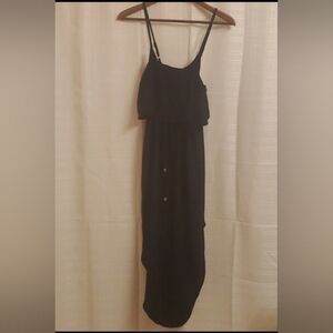 Nerlerolian medium sleeveless summer dress black comfy Crepe Feel